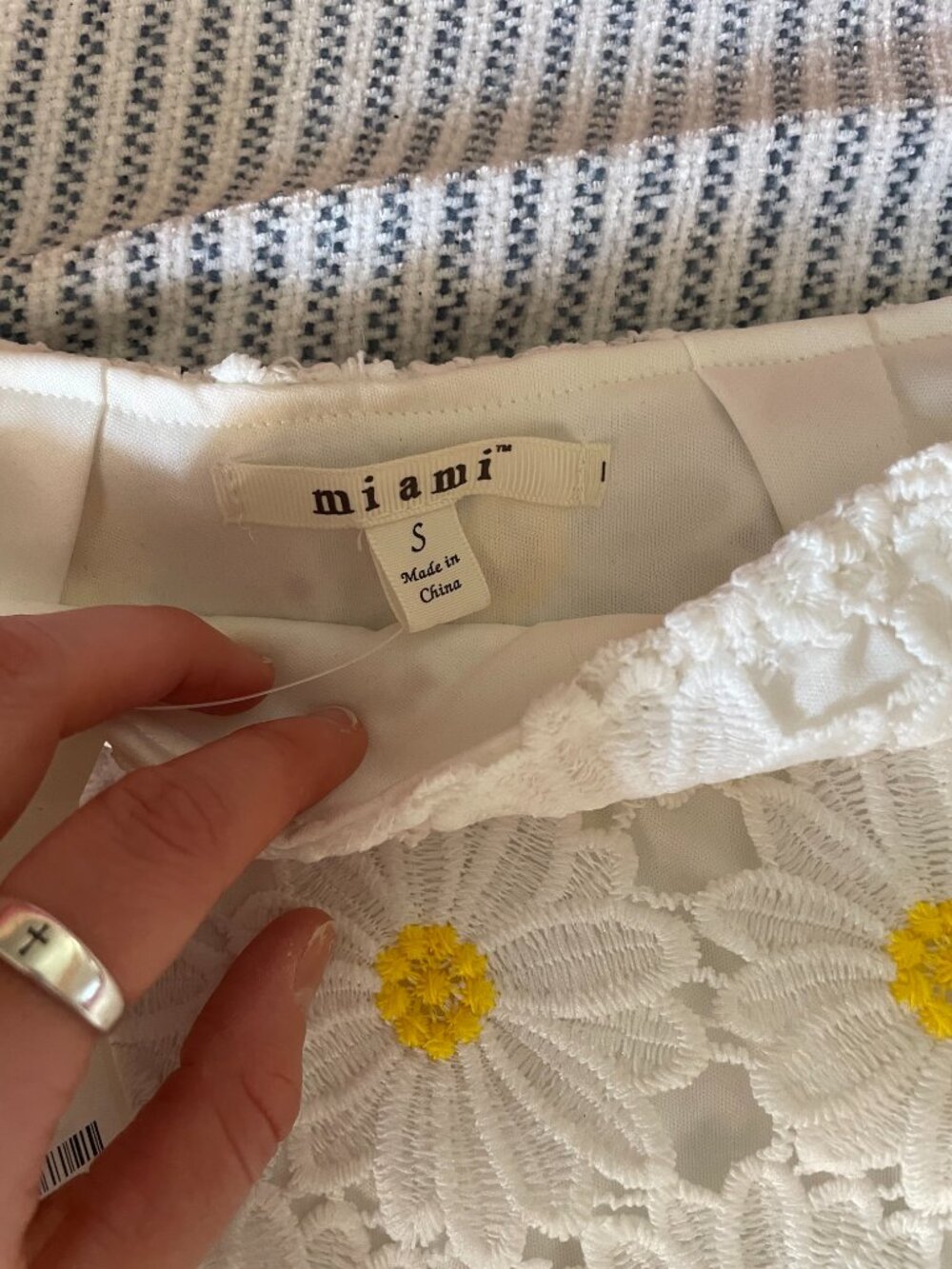 Francesca's Daisy Eyelet Floral Lace Mini Skirt - Picture 3 of 4